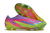 Chuteira Adidas X Crazyfast+ FG Campo - Rosa, Verde e Roxa