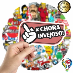 Adesivo Chora Invejoso 2 Sticker Para Bike Skate Moto Capacete Carro Caminhão notbook