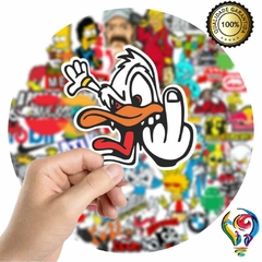 Adesivo Pato Lombrado Sticker Para Bike Skate Moto Capacete Carro Caminhão notbook