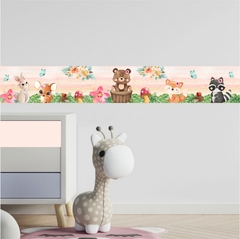 Faixa Adesiva Decorativa Animais Bosque - Decoração Quarto de Menina Infantil