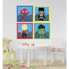 Adesivo de Parede Infantil Faixas Régua Porta Maternidade Quadros Herois - Decoração Quarto Menino - comprar online