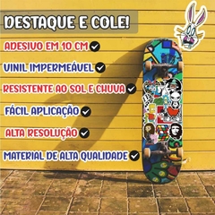 Adesivo Coelho Animado Sticker Para Bike Skate Moto Capacete Carro Caminhão notbook - comprar online