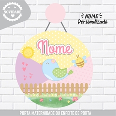 Porta Maternidade Nome Personalizado Jardim - Enfeite de Porta Infantil