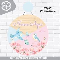 Porta Maternidade Nome Personalizado Jardim Encantado