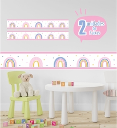 Faixa Adesiva Decorativa Arco Iris - Adesivo de Parede Infantil - Decoração Quarto de Menina na internet