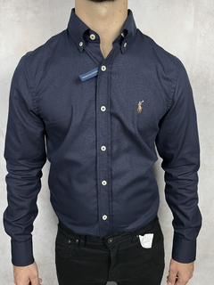 Camisa Ralph L. | Azul Marinho | 100% Algodão Nobre. na internet