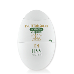 Protetor Solar 100% Natural Vegano FPS 30 PPD+++ com cor (Pele normal/ mista) 50g - Liss Negrini