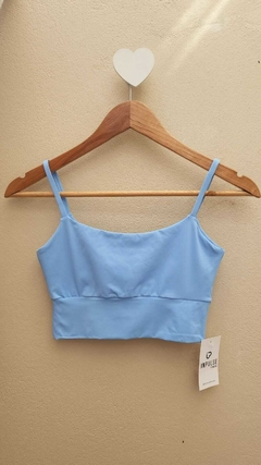 Top Cropped Carol Azul Frozen