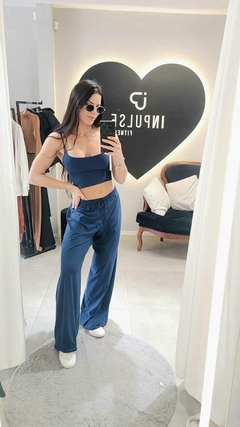 CONJUNTO CALÇA PANTALONA AZUL MARINHO TAM Ú 34 AO 42 na internet