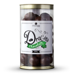 Lata de Dragées 200g Bolinhas de Chocolate Passas Chocolatti Nicolatti