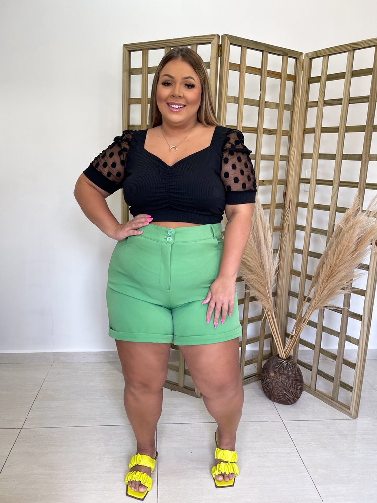 Short Alfaiataria Plus Size - Espaço Fashion Floripa