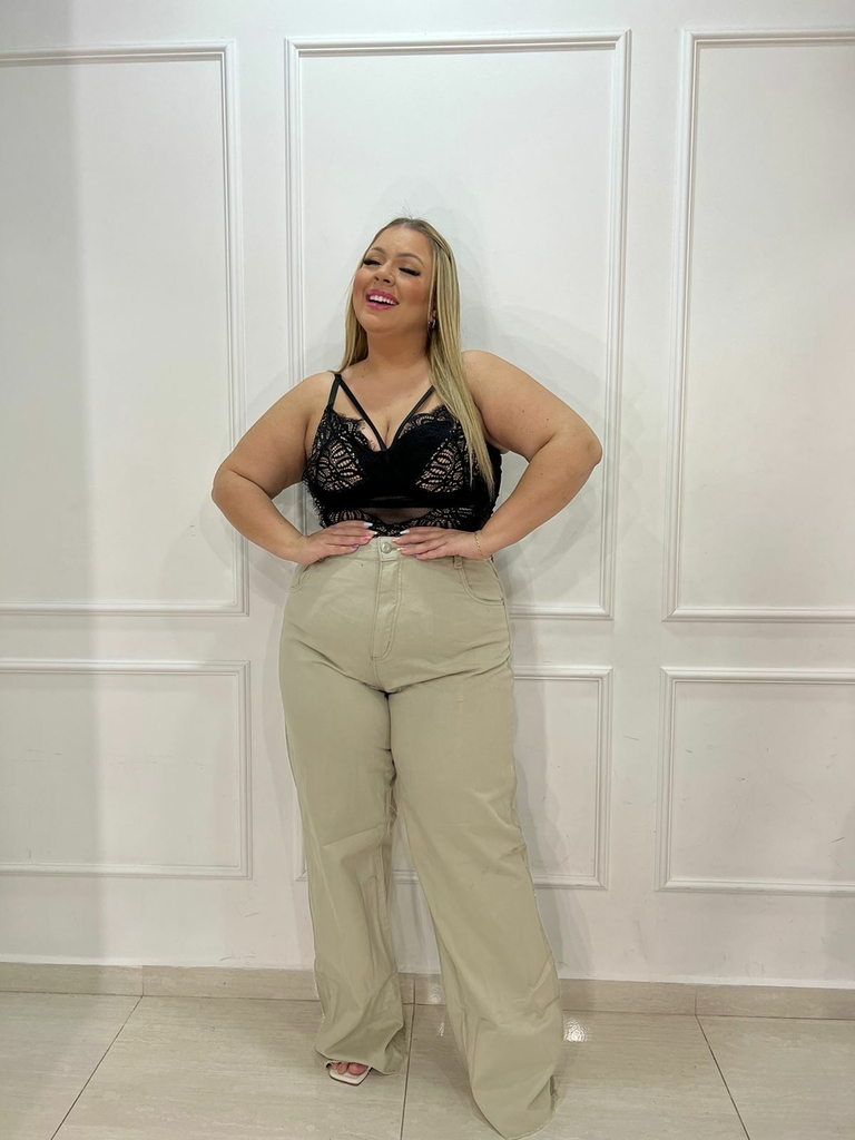 Calça Wide Leg - Plus Size - Espaço Fashion Floripa