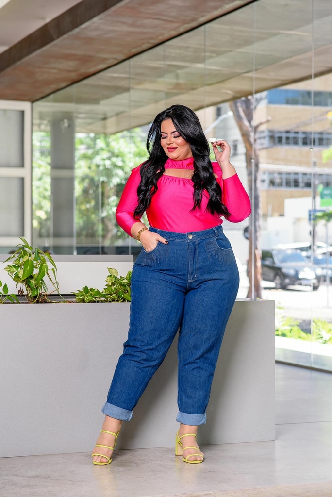 Calça Jeans Mom - Plus Size - Espaço Fashion Floripa