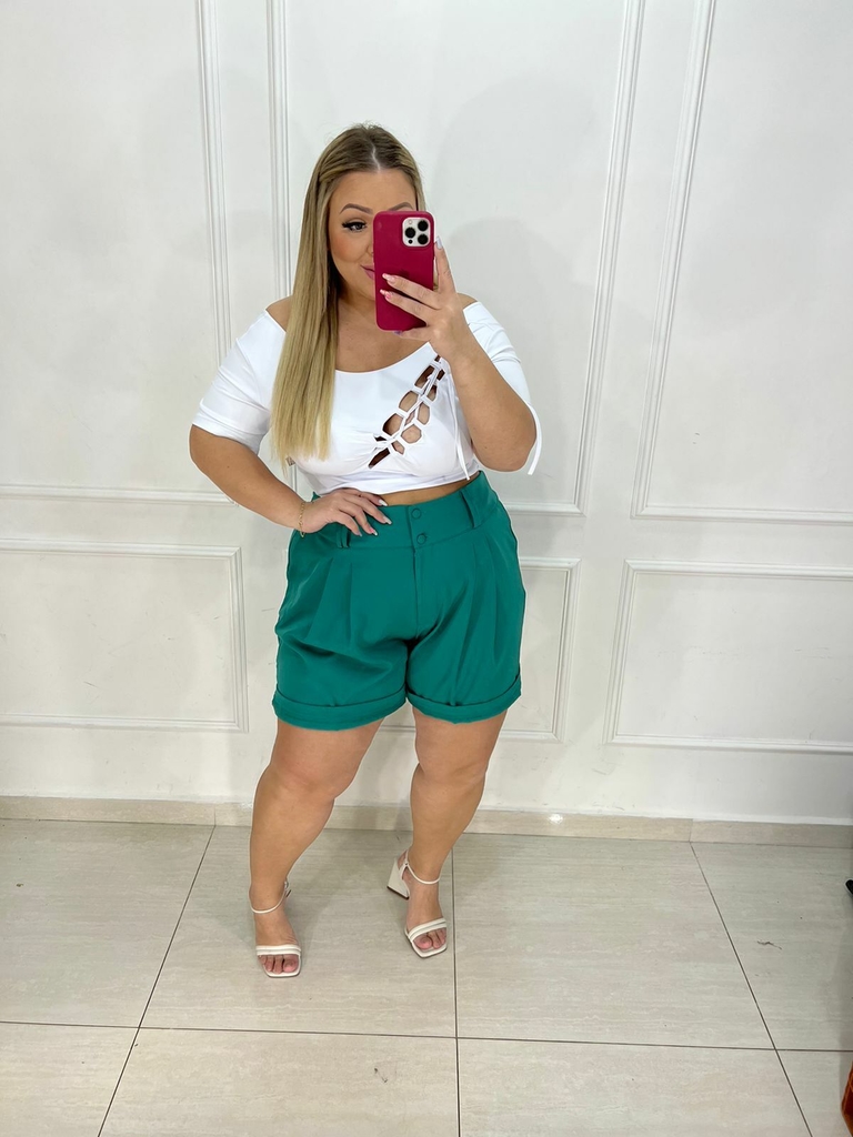 Short Alfaiataria - Plus Size - Espaço Fashion Floripa