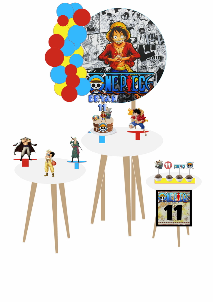 Kit Decoração de Festa One Piece Completo Painel Grande