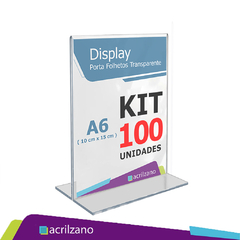 DISPLAY DE BANCADA T - A6 VERTICAL 10X15CM Kit/100