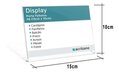 DISPLAY DE BANCADA L - A6 HORIZONTAL 15X10CM - comprar online