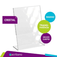 10 Display Expositor Acrílico A4 L Cristal Mesa Vertical na internet