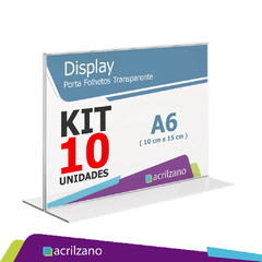 KIT 10 Display de Mesa T - A6 Horizontal 15x10CM