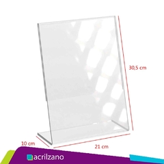 10 Display Expositor Acrílico A4 L Cristal Mesa Vertical - loja online