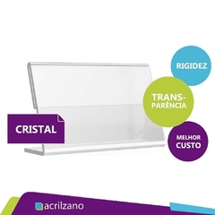 Display Acrílico Buffet Porta Preço 6,5x3,5 em L - KIT 15 na internet