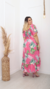 Vestido Estilo Ciganinha Plus Size cor Rosa- Eva - comprar online