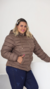Jaqueta Feminina Puffer Forrada Modelo Plus Size cor Cáqui- Domitila - comprar online