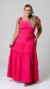 Conjunto Saia Cinco Marias e Cropped Amarração cor Pink- Bela - comprar online