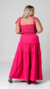 Conjunto Saia Cinco Marias e Cropped Amarração cor Pink- Bela - loja online