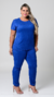 Conjunto Plus Size em Suede Calça Jogger e Camiseta cor Azul- Carol - comprar online