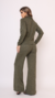 Conjunto Calça Pantalona e Blusa Gola Alta Verde Militar- Cacilda - loja online