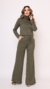 Conjunto Calça Pantalona e Blusa Gola Alta Verde Militar- Cacilda - comprar online