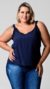 Blusa Plus Size Alça com Babado cor Azul- Nath na internet