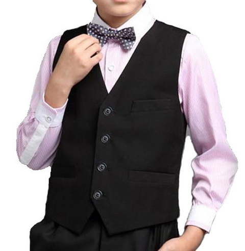 Conjunto de corbatín de color negro sólido y chaleco de vestir para niño :  : Ropa, Zapatos y Accesorios