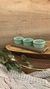 Petisqueira de 3 Potes Cerâmica Verde com Tábua na internet