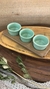 Petisqueira de 3 Potes Cerâmica Verde com Tábua - comprar online