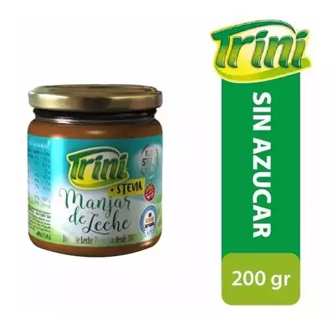 DULCE DE LECHE SIN AZUCAR , CON STEVIA - POR 200 GR - TRINI