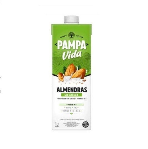 LECHE DE ALMENDRAS S/ AZÚCAR X 1LITRO - PAMPA VIDA - PAMPA VIDA