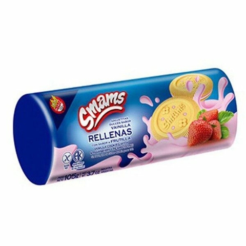 GALLETITAS RELLENAS SABOR FRUTILLA SIN TACC X 105G - SMAMS