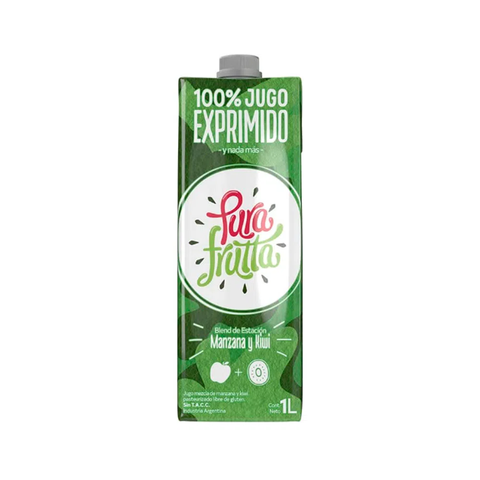 100% JUGO EXPRIMIDO KIWI & MANZANA X 1LITRO - PURA FRUTTA