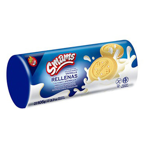 GALLETITAS RELLENAS SABOR VAINILLA SIN TACC X105G - SMAMS