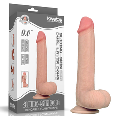 9'' DILDO PENE PELLIZCABLE DOBLE CAPA - Sliding Skin Dual Layer Dong