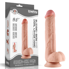 9'' DILDO PENE PELLIZCABLE DOBLE CAPA - C/ VENA Sliding Skin Dual Layer Dong