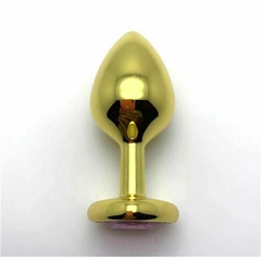 Plug Anal Metalico Dorado Con Joya Corazon Medium 83X34mm 85Gs - Luden