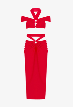 Conjunto de falda y top Estella Rojo