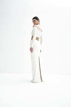 Long sleeve Top and Skirt Set Alinne Off white - online store
