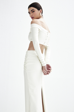 Image of Long sleeve Top and Skirt Set Alinne Off white
