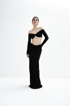 Long sleeve Top and Skirt Set Alinne Black - buy online