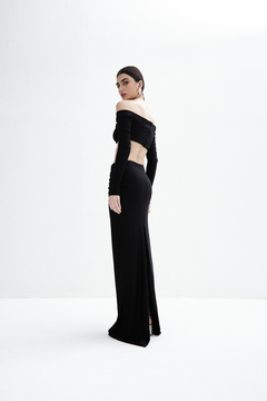 Long sleeve Top and Skirt Set Alinne Black - online store