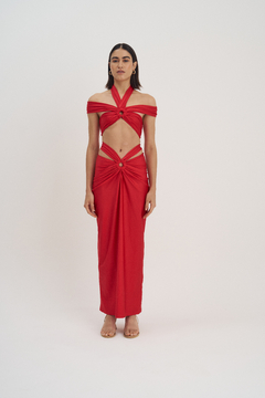 Conjunto de falda y top Estella Rojo - comprar online